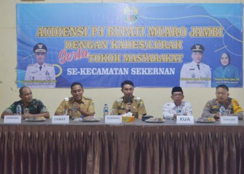 Pj. Bupati Muaro Jambi Audiensi Dengan Perangkat Desa dan Tokoh Masyarakat Sekernan