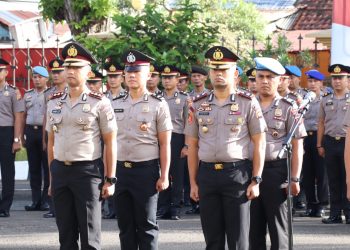 Polda Jambi Gelar Upacara Kenaikan Pangkat Anggota Polri 