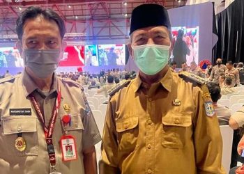 Bupati H. Mashuri Didampingi Kepala BPBD Merangin Ikuti Rakornas Penanggulangan Bencana 2023