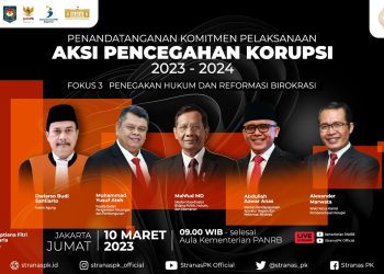 Menteri PANRB Bersama Pimpinan Lembaga Tim Stranas PK Komitmen Pencegahan Korupsi 