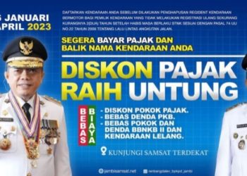 Pemprov Jambi Buka Program Diskon Pajak Dimulai 6 Januari – 6 April 2023