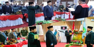 Yoshadi Jadi Pimpinan, Ketua DPRD H Fajran Lantik Adharionto PAW Satmarlendan