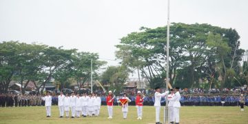 Upacara HUT RI ke-78 di Merangin Khidmat, Bupati H Mashuri  Sebagai Inspektur Upacara
