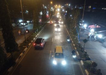 Dilihat Dari Atas Jembatan Layang, Suasana Kota Bangko Kabupaten Merangin Saat Malam Hari