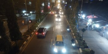 Dilihat Dari Atas Jembatan Layang, Suasana Kota Bangko Kabupaten Merangin Saat Malam Hari