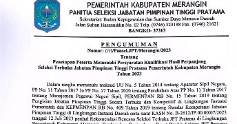 Pansel Umumkan Peserta Yang Lolos Administrasi Perpanjangan 6 Formasi Seleksi JPT Esselon II di Merangin, 3 Formasi Lolos dan 3 diperpanjang Lagi