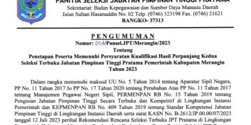 Perpanjangan Kedua Pendaftaran JPT Essellon II di Kabupaten Merangin Resmi Ditutup, Ada 2 Fornasi Tidak Terpenuhi