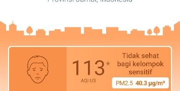 Diguyur Hujan, Index Kualitas Udara di Bangko Kabupaten Merangin Turun diangka 113