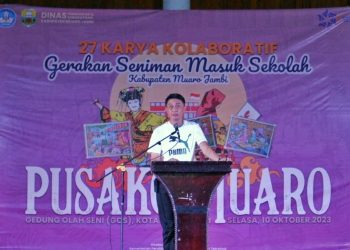Pj Bupati Bachyuni  Buka Kegiatan Gerakan Seniman Masuk Sekolah yang digagas oleh Disdikbud Kabupaten Muaro Jambi