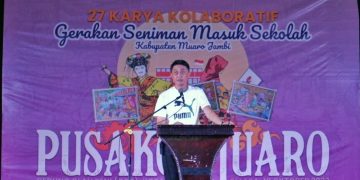 Pj Bupati Bachyuni  Buka Kegiatan Gerakan Seniman Masuk Sekolah yang digagas oleh Disdikbud Kabupaten Muaro Jambi
