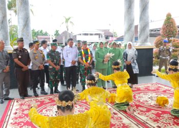 Wabup Tanjab Barat Bersama Unsur Forkopimda Sambut Kunker Pangdam II/Sriwijaya