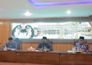 Bupati Anwar Sadat Pimpin Rakor Pembinaan Awal Pelaksanaan Program Kegiatan OPD Kabupaten Tanjab Barat TA 2024