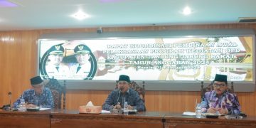 Bupati Anwar Sadat Pimpin Rakor Pembinaan Awal Pelaksanaan Program Kegiatan OPD Kabupaten Tanjab Barat TA 2024
