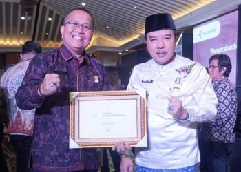 Pj Bupati Merangin didampingi Kadis Kesehatan Terima Sertifikat Bebas Frambusia Dari Menteri Kesehatan RI