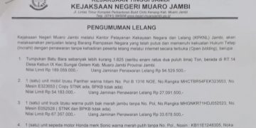 Kejari Muaro Jambi Akan Lelang 1.625 Ton Batubara dan Barang Bukti Rampasan Lainya, Ini Jadwalnya