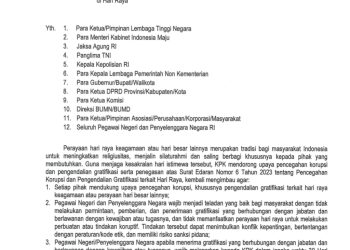 KPK Tegaskan Pegawai Negeri dan Penyelenggara Negara Tolak Gratifikasi  Hari Raya