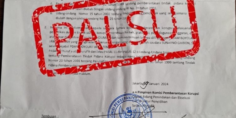 KPK Tegaskan SPDP Yang Beredar di Media Online Adalah Palsu