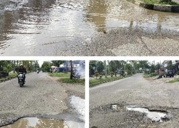 Lama Tidak ada Perbaikan, Pengendara Keluhkan Genangan Air dan Jalan Rusak di dalam Kota Bangko Kabupaten Merangin