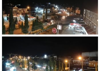 Terasa Indah Suasana Kota Bangko Kabupaten Merangin  Saat Cuaca Terang di Malam Hari 