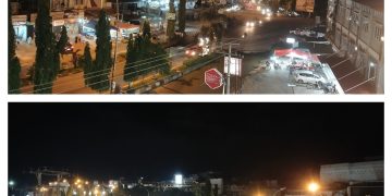 Terasa Indah Suasana Kota Bangko Kabupaten Merangin  Saat Cuaca Terang di Malam Hari 