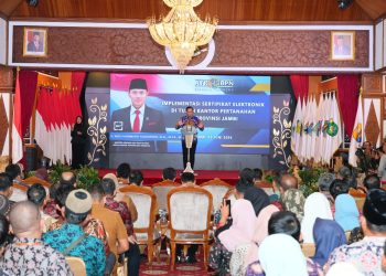 Menteri ATR/BPN Resmikan Implementasi Layanan Sertifikat Elektronik 7 Kabupaten/Kota Layanan Pertanahan di Jambi 