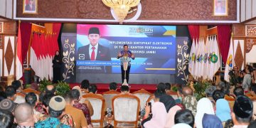 Menteri ATR/BPN Resmikan Implementasi Layanan Sertifikat Elektronik 7 Kabupaten/Kota Layanan Pertanahan di Jambi 
