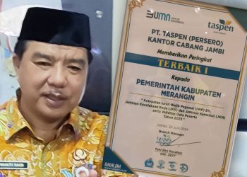 Kabupaten Merangin Raih Penghargaan Terbaik I dari Taspen
