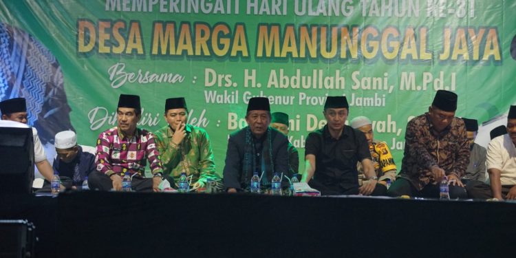 Pj Bupati Muaro Jambi Hadiri Acara Ulang Tahun Desa Marga Manunggal Jaya