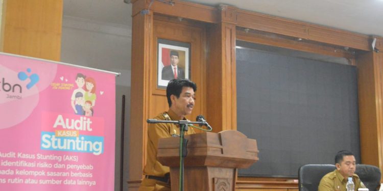 Pj Bupati Raden Najmi Hadiri Rakor Intervensi Serentak Pencegahan Stunting Kab. Muaro Jambi