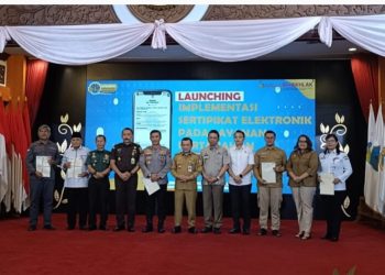 Al Haris Launching Implementasi Sertifikat Elektronik pada 4 Kantor Layanan Pertanahan Daerah