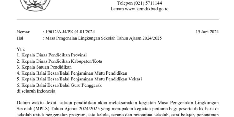 Tahun Ajaran Baru, Kementerian Dikbud Riset dan Tehnologi Terbitkan Surat Edaran Sekolah dilarang Gunakan Kekerasan kepada Siswa