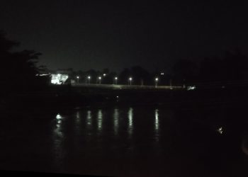 Kota Bangko Kabupaten Merangin Saat Malam Hari dilihat dari atas Jembatan Samsudin Uban Terasa Sejuk