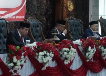 Bersama Pimpinan DPRD dan Forkompimda, Pj Bupati Merangin  Dengarkan Pidato Kenegaraan Presiden RI