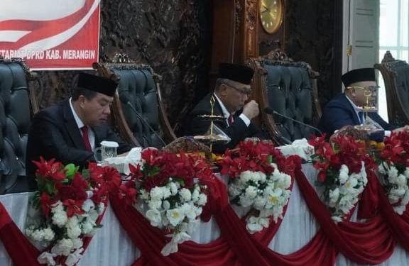 Bersama Pimpinan DPRD dan Forkompimda, Pj Bupati Merangin  Dengarkan Pidato Kenegaraan Presiden RI