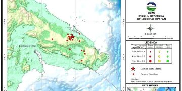 Gempa Bumi Guncang Berau Kalimantan Timur Berkekuatan Magnitudo 5.5, diikuti 18 Kali Gempa Susulan 