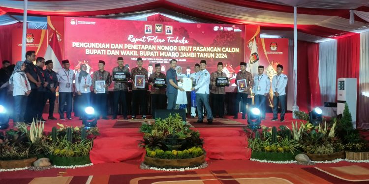 KPU Sahkan Nomor Urut Paslon Bupati dan Wakil Bupati Kabupaten Muaro Jambi di Pilkada 2024