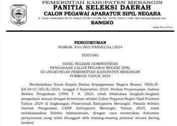 Panselda Penerimaan CPNS Merangin 2024 Umumkan Hasil Seleksi Administrasi, 3.968 Menenuhi Syarat dan 2.872 Tidak Memenuhi Syarat