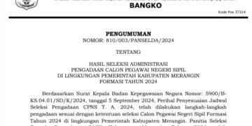 Panselda Penerimaan CPNS Merangin 2024 Umumkan Hasil Seleksi Administrasi, 3.968 Menenuhi Syarat dan 2.872 Tidak Memenuhi Syarat