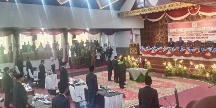 Tiga Pimpinan DPRD Merangin Periode 2024-2029 dilantik