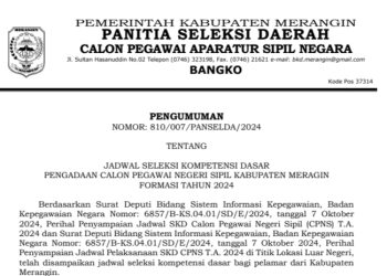 Panselda Penerimaan CPNS Merangin 2024 Umumkan Jadwal Seleksi Kompetensi Dasar