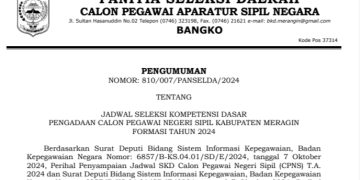 Panselda Penerimaan CPNS Merangin 2024 Umumkan Jadwal Seleksi Kompetensi Dasar