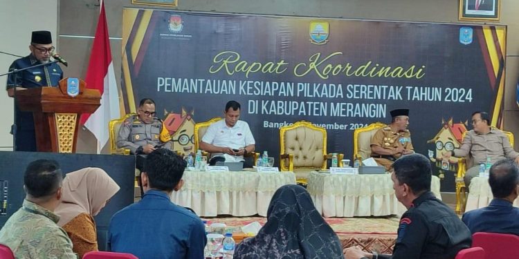 Pj Bupati Merangin Damping Pjs Gubernur Jambi Pimpin Rakor Kesiapan Pilkada Serentak 2024