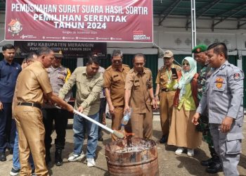 Surat Suara Rusak Logistik Pilkada Serentak 2024  Kabupaten Merangin di Musnahkan