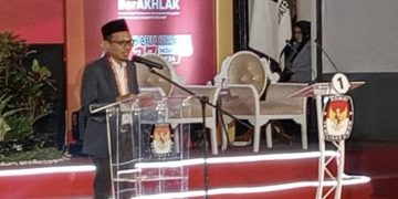 Debat Publik Perdana Pemilihan Bupati dan Wakil Bupati Merangin  2024-2029 dibuka Ketua KPU Alber Trisman