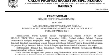 Panselda Penerimaan PPPK Merangin 2024 Tahap I Umumkan Hasil Seleksi Administrasi Pasca Sanggah