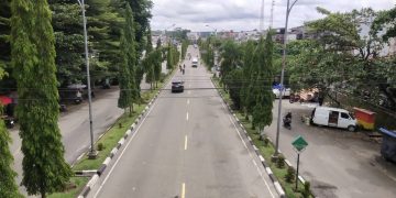 Suasana Kota Bangko Merangin dihari Pencoblosan Pilkada Serentak 2024, Jalan Lintas Sumatera Sepi