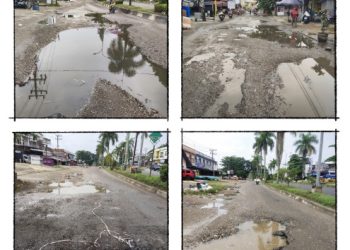 Jalan Rusak di beberapa Lokasi di Kota Bangko Kabupaten Merangin dikeluhkan Pengendara Bermotor 