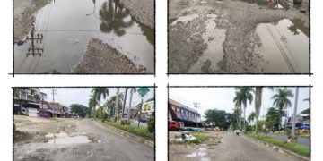 Jalan Rusak di beberapa Lokasi di Kota Bangko Kabupaten Merangin dikeluhkan Pengendara Bermotor 