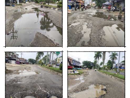 Jalan Rusak di beberapa Lokasi di Kota Bangko Kabupaten Merangin dikeluhkan Pengendara Bermotor 