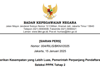 BKN Perpanjang Pendaftaran Seleksi PPPK Tahap II hingga 20 Januari 2025